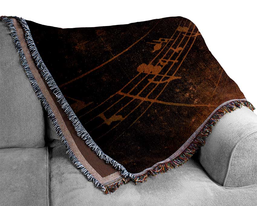 Saxophone Notes Woven Blanket