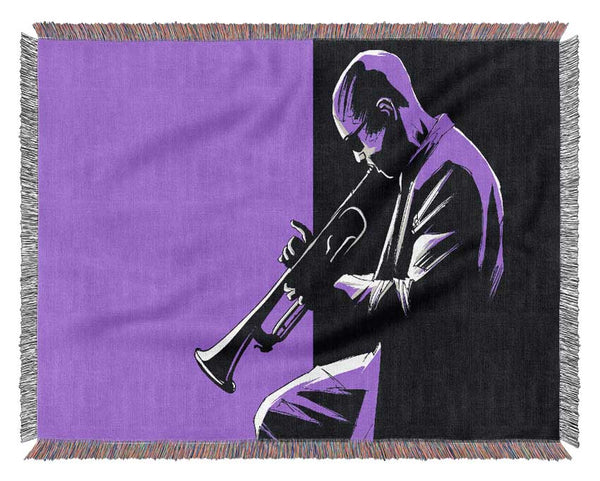 Trumpet Player Woven Blanket