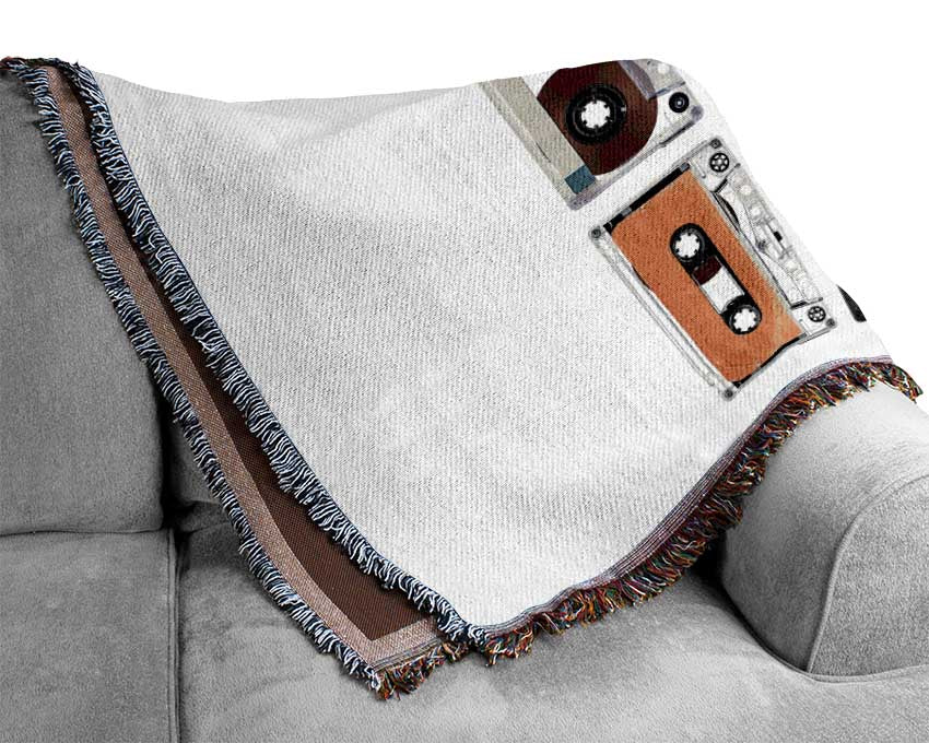 Retro Music Players Woven Blanket