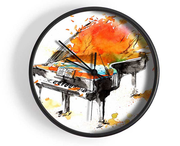 Autumn Piano Clock - Wallart-Direct UK