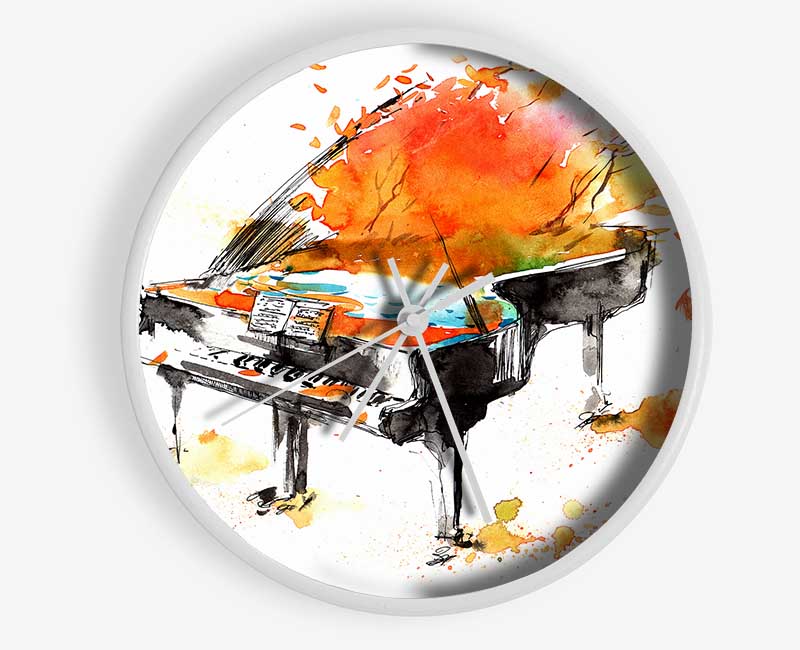 Autumn Piano Clock - Wallart-Direct UK