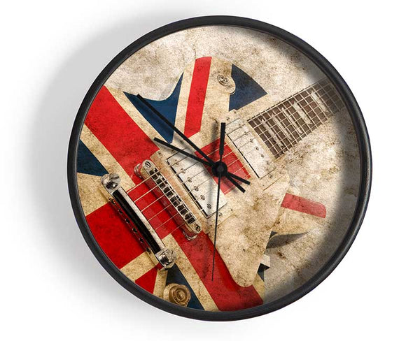 British Retro Guitar 1 Clock - Wallart-Direct UK