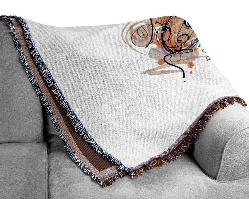 Saxophone Rainbow Tunes Woven Blanket