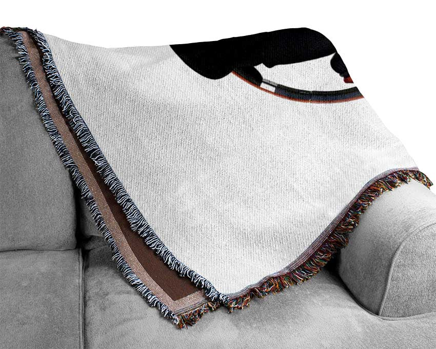 Swag Cat Headphones Woven Blanket