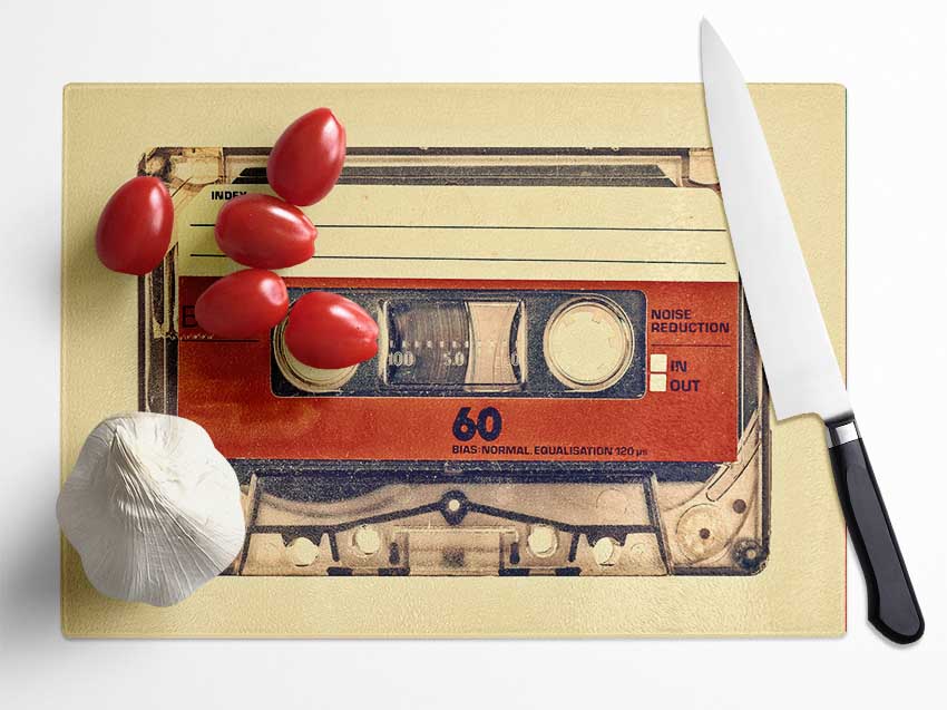 Retro Cassette Tape Glass Chopping Board
