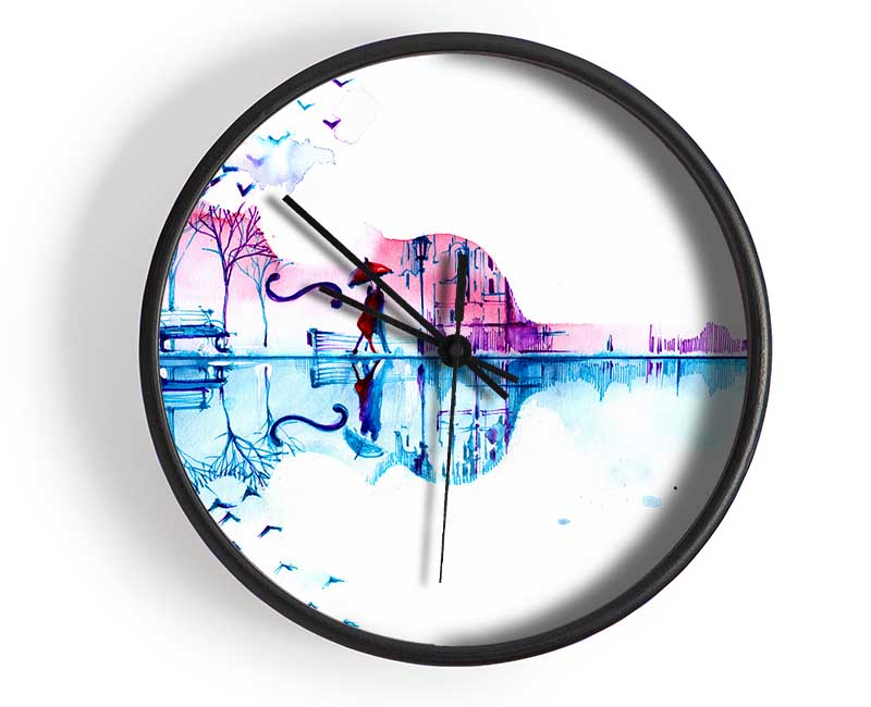 Violin Treeline Clock - Wallart-Direct UK