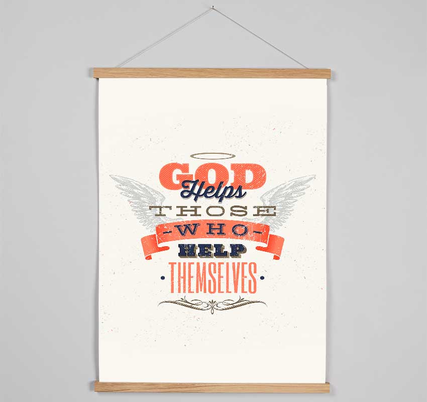 God Helps Those Who Hanging Poster - Wallart-Direct UK