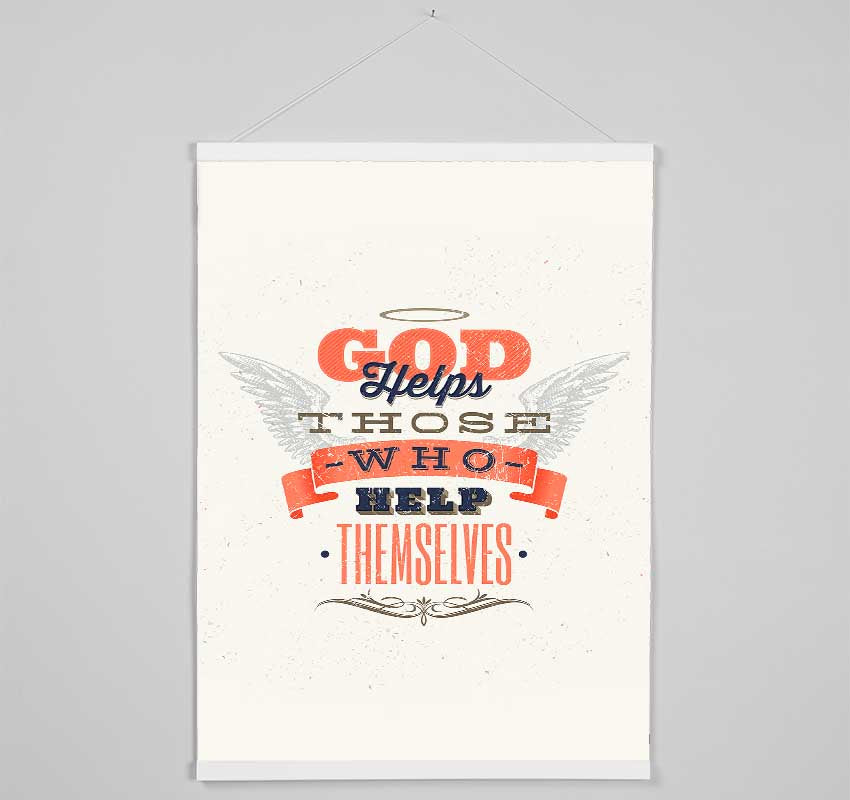 God Helps Those Who Hanging Poster - Wallart-Direct UK