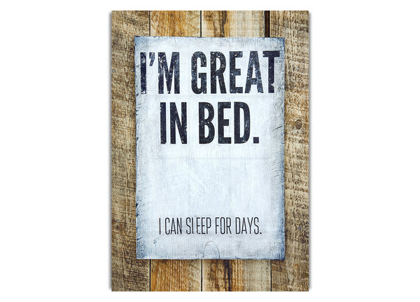 Ich bin großartig im Bett