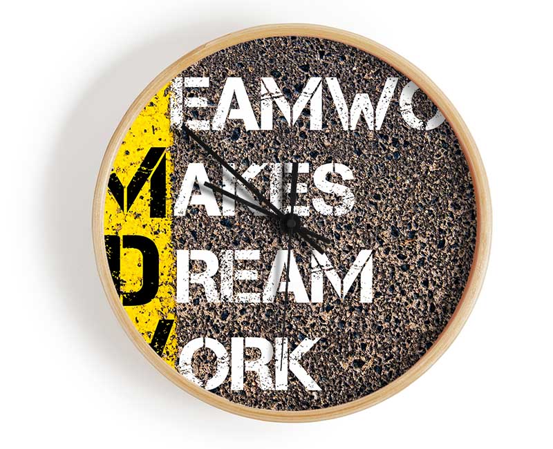 Teamwork Makes Dream Work Clock - Wallart-Direct UK