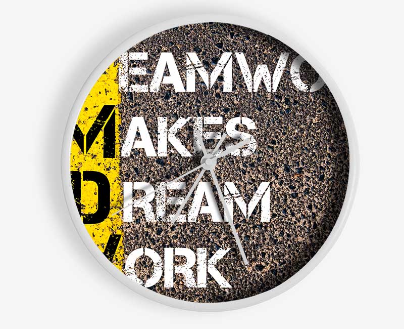 Teamwork Makes Dream Work Clock - Wallart-Direct UK