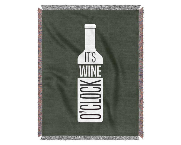 It's Wine O'Clock Woven Blanket