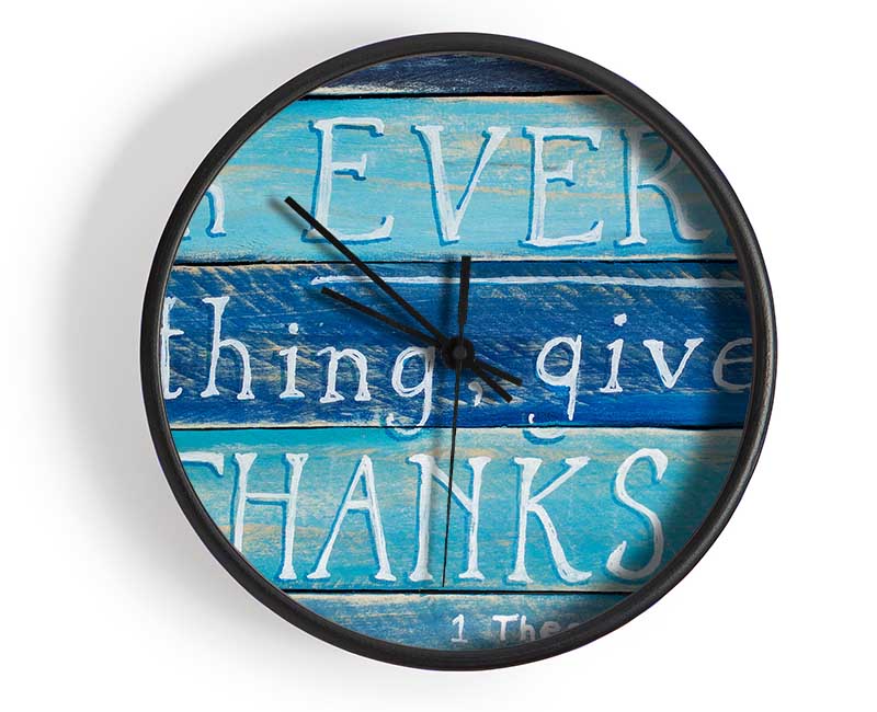 In Every Thing Give Thanks Clock - Wallart-Direct UK