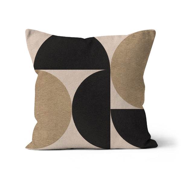 Contemporary Brown Shapes Abstract Cushion