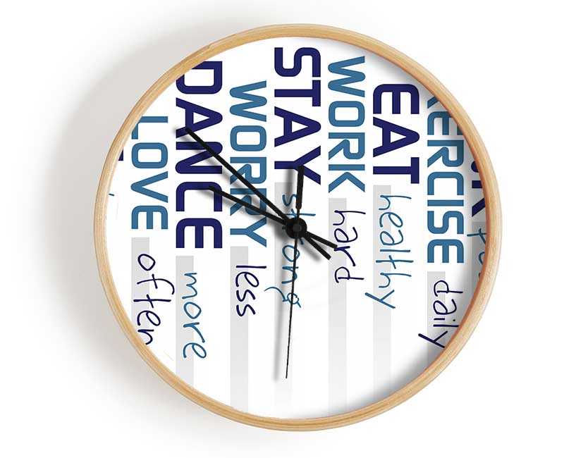 Think Exercise Eat Clock - Wallart-Direct UK