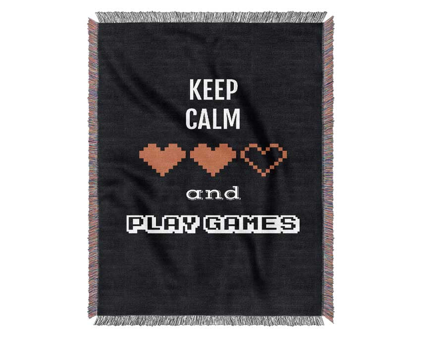 Keep Calm And Play Games Woven Blanket