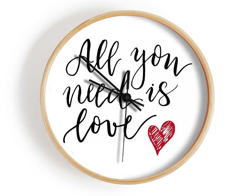 All You Need Is Love 3 Clock - Wallart-Direct UK