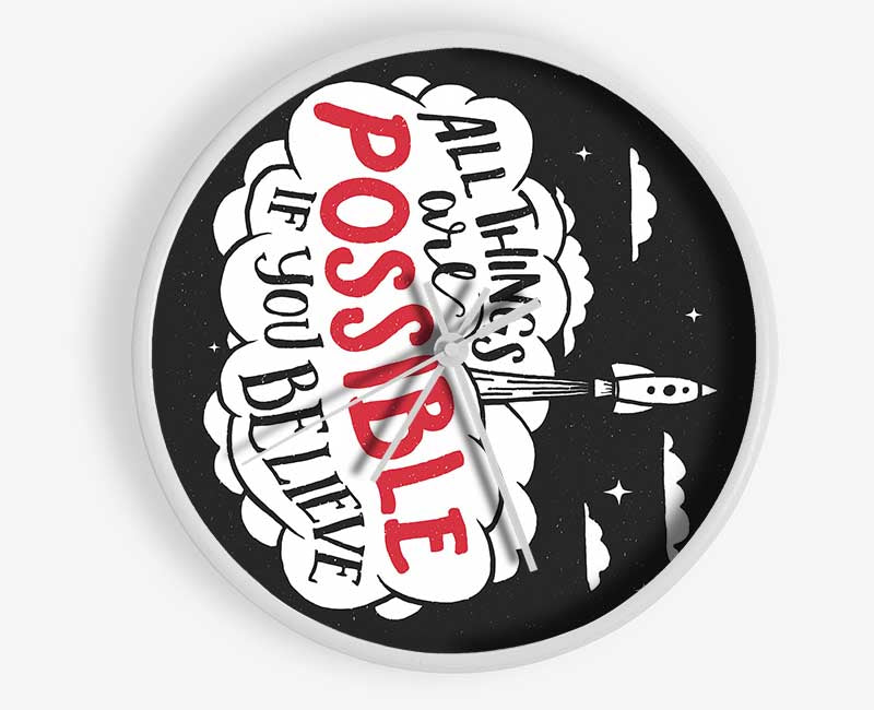 All Things Are Possible Clock - Wallart-Direct UK