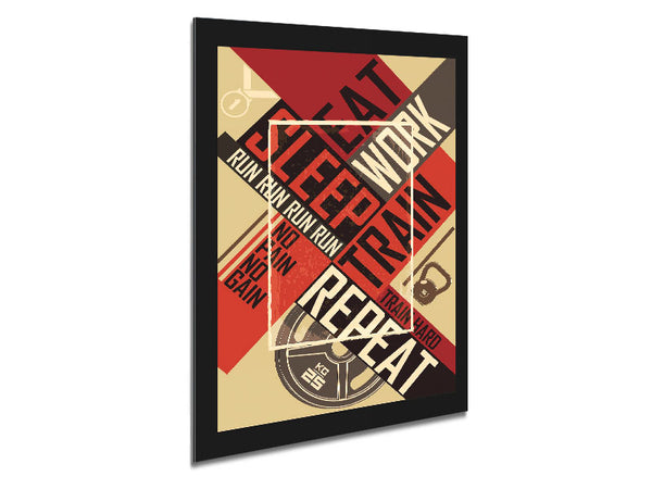 Eat Sleep Work Train Repeat 2 Metal Print