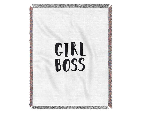 Girl Boss Woven Blanket