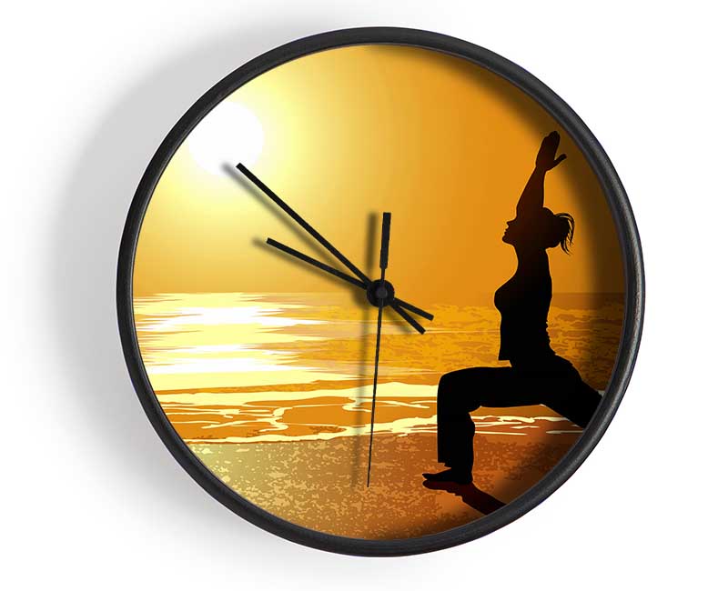Yoga Sunset Clock - Wallart-Direct UK