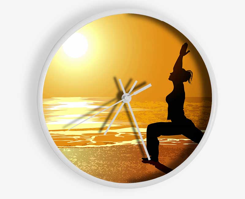 Yoga Sunset Clock - Wallart-Direct UK
