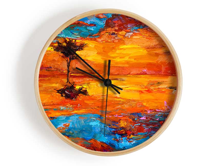 Reflections Of The Lonesome Tree Clock - Wallart-Direct UK