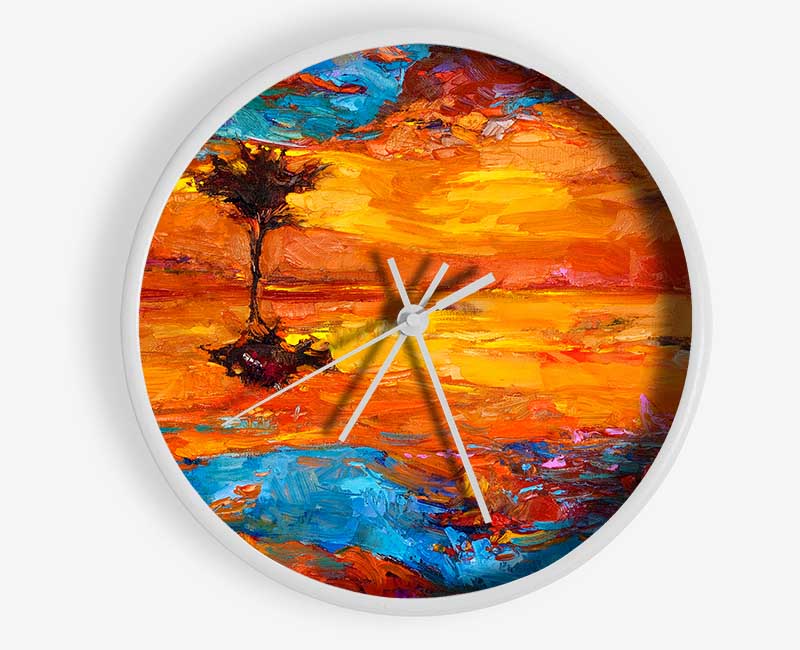Reflections Of The Lonesome Tree Clock - Wallart-Direct UK