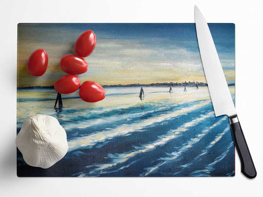 Ocean Blues 1 Glass Chopping Board