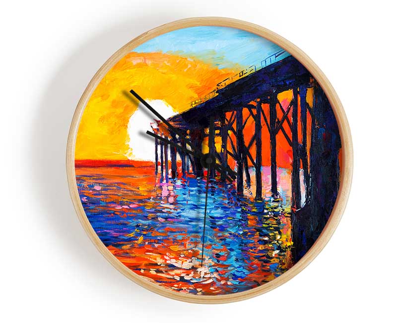 Sun At The End Of The Pier Clock - Wallart-Direct UK
