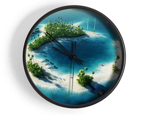 The Perfect Island Getaway Clock - Wallart-Direct UK