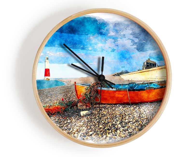 Sailboat Lighthouse 1 Clock - Wallart-Direct UK