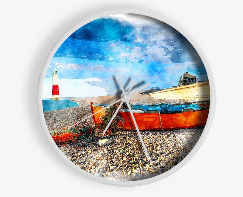 Sailboat Lighthouse 1 Clock - Wallart-Direct UK