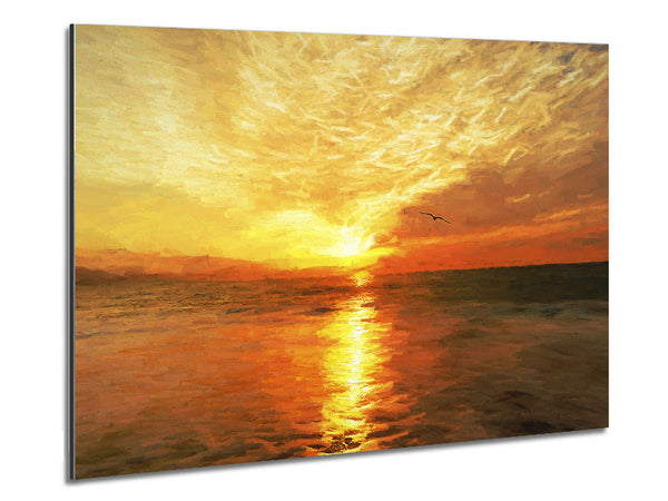 Perfect Sunset Ocean Metal Print