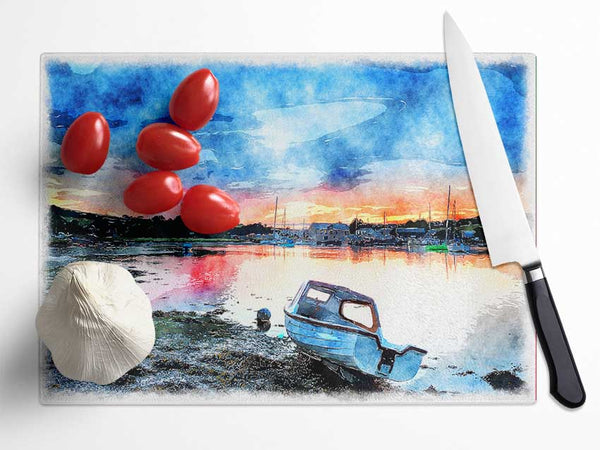 Estuary Sunset Glass Chopping Board
