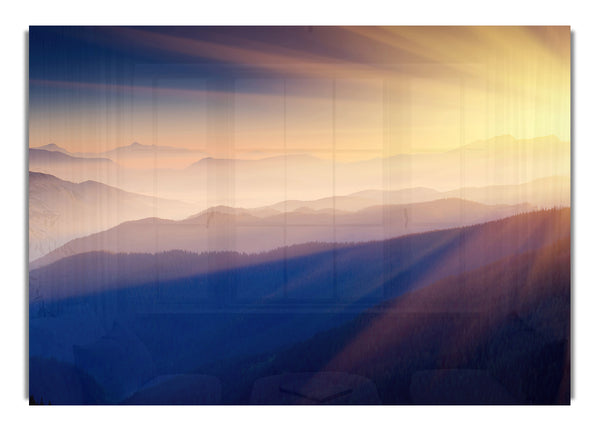 Nebligen Sonnenaufgang Berge