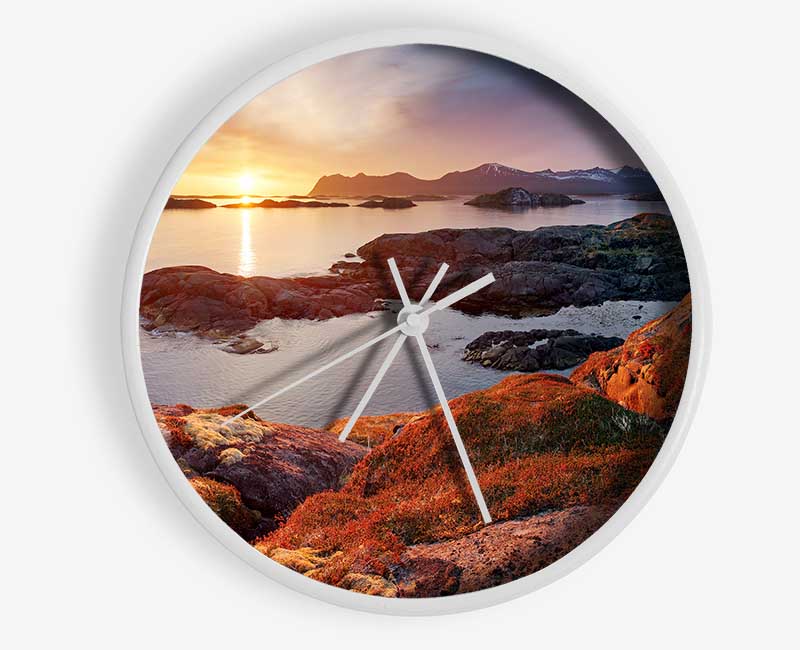 Mountain Sun Sparkle Clock - Wallart-Direct UK