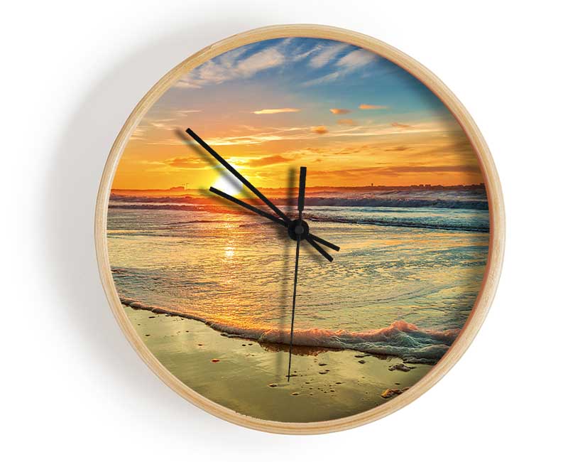 Waves Of The Sunset Ocean Clock - Wallart-Direct UK