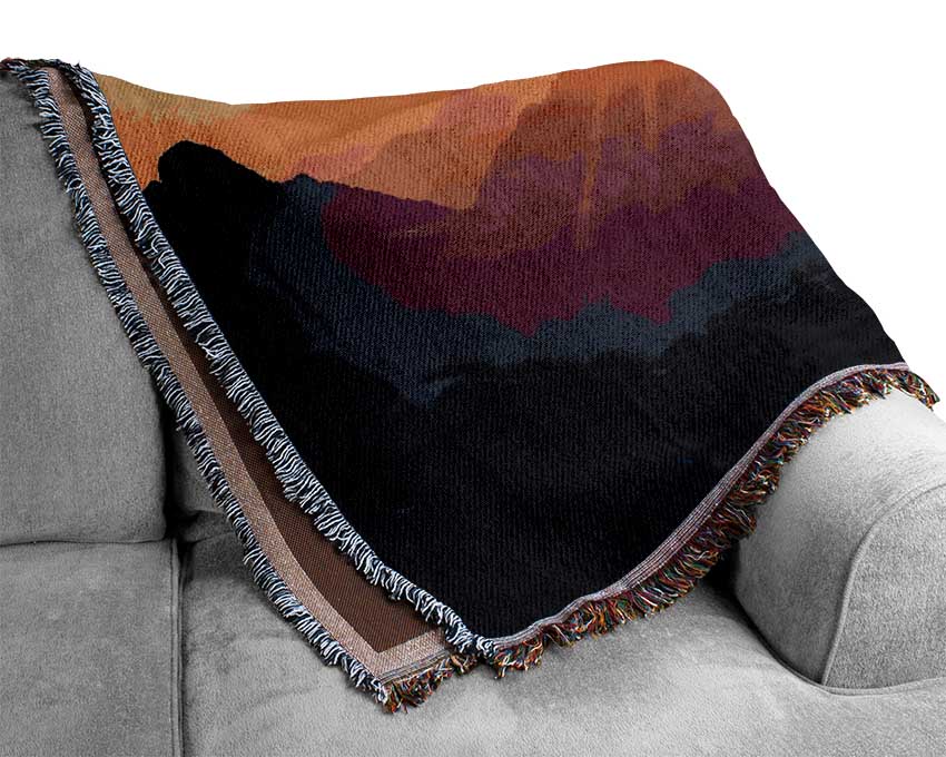 Sunrays Over The Mountains 1 Woven Blanket