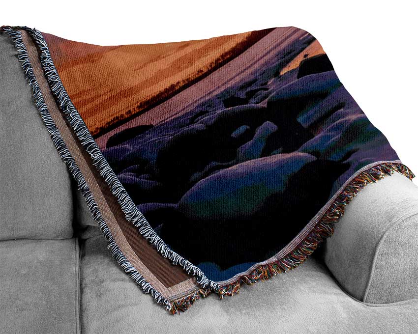 Low Tide Pebble Beach Woven Blanket