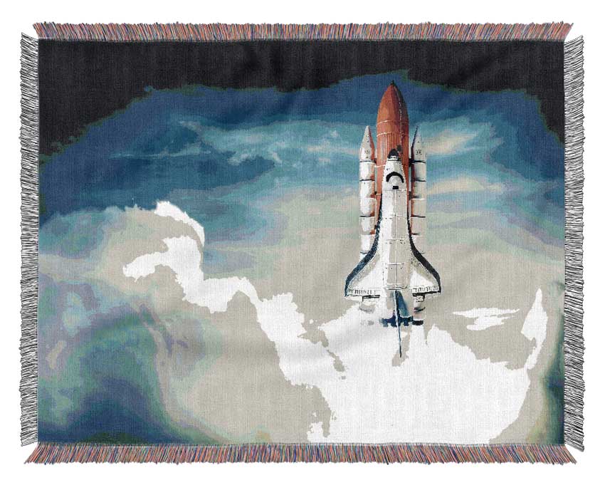 Rocket Launch 1 Woven Blanket