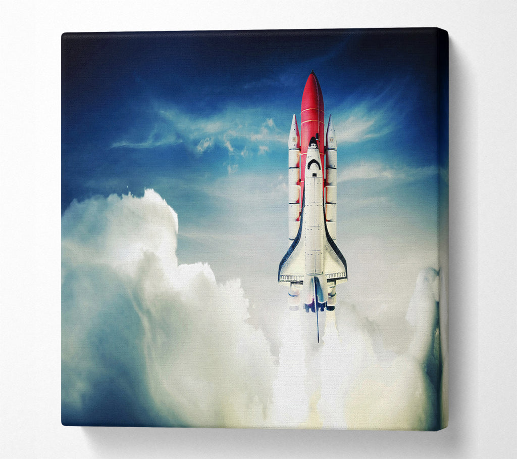A Square Canvas Print Showing Rocket Launch 1 Square Wall Art