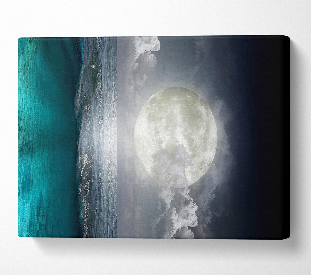 Picture of Perfect Moon Ocean Canvas Print Wall Art
