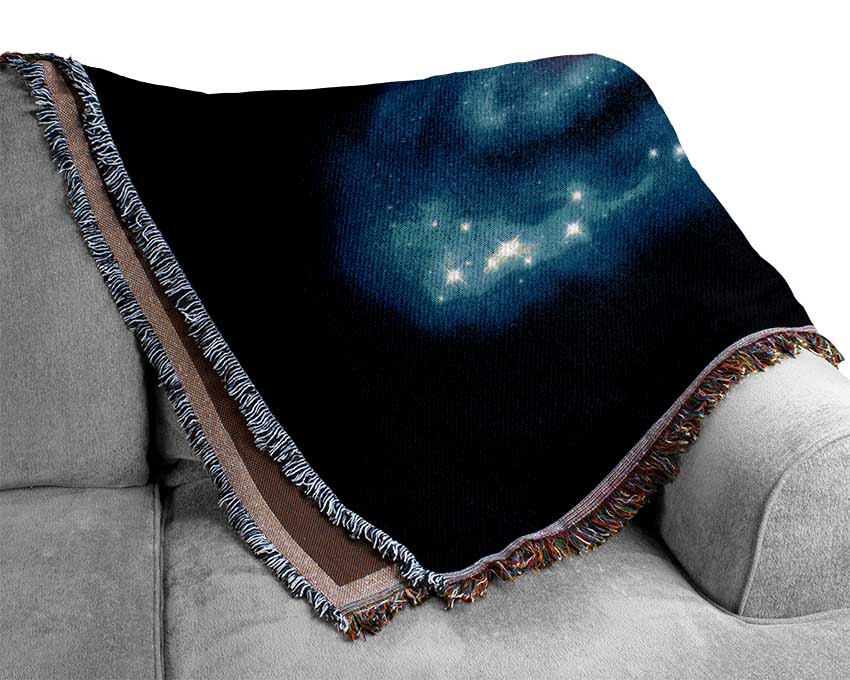 Blue Star Explosion Woven Blanket
