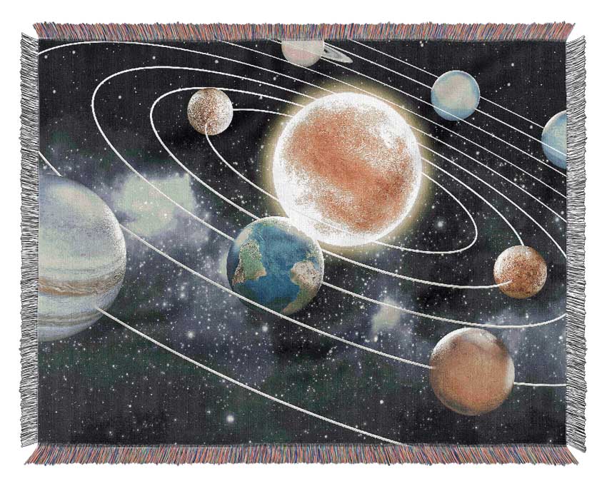 As The Planets Revolve Around The Sun Woven Blanket