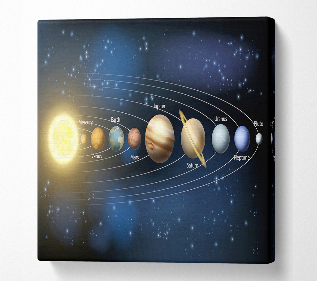 A Square Canvas Print Showing The Solar System 4 Square Wall Art