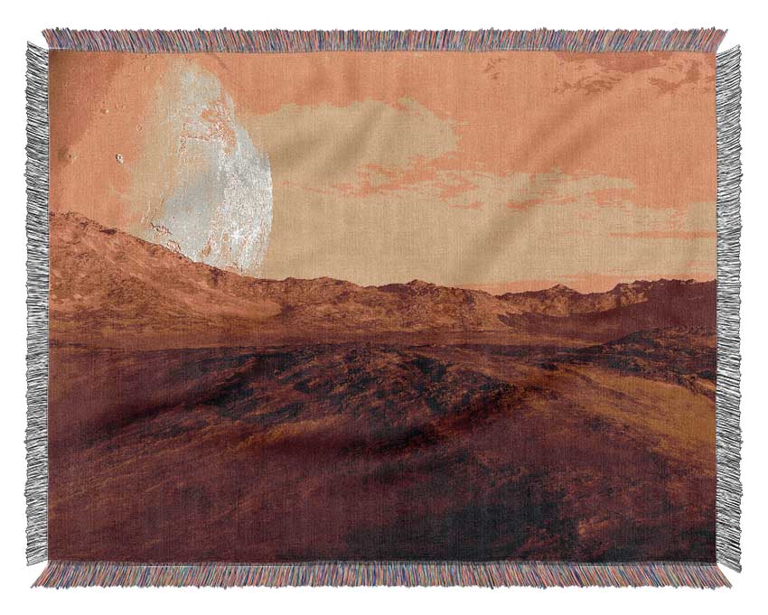 The Moon On Mars Woven Blanket
