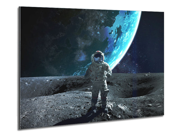 Astronaut On The Moon Metal Print