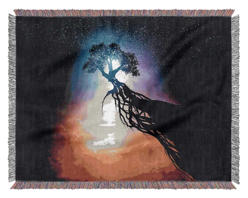 Tree Up In The Gods Woven Blanket