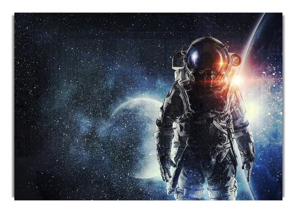 Atemberaubender Astronaut zwischen den Sternen